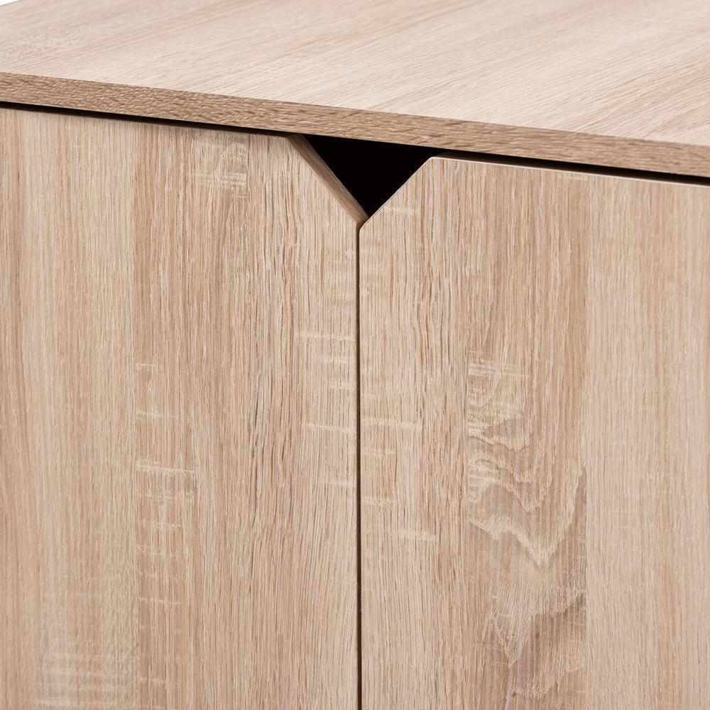 Jasper Modern and Contemporary Oak Finished 2-Door Wood Cat Litter Box Cover House FredCo