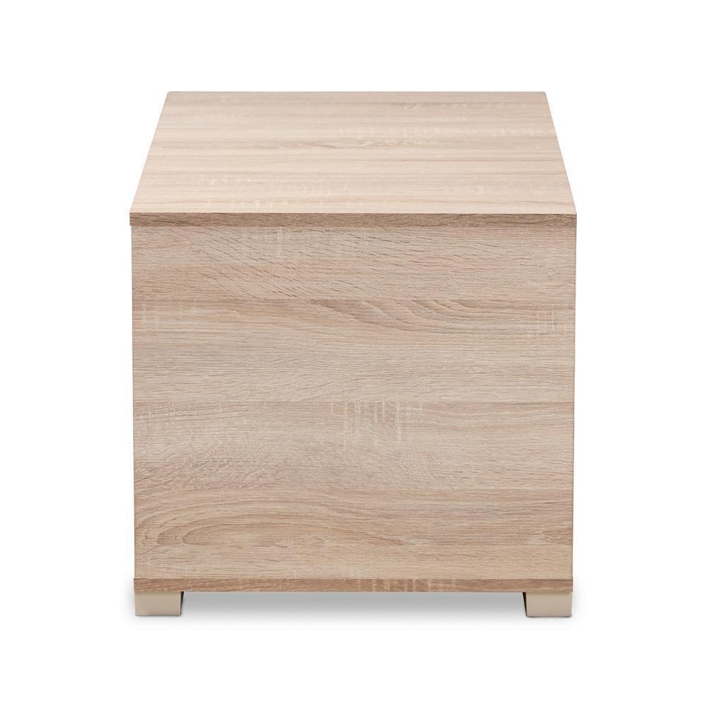 Jasper Modern and Contemporary Oak Finished 2-Door Wood Cat Litter Box Cover House FredCo