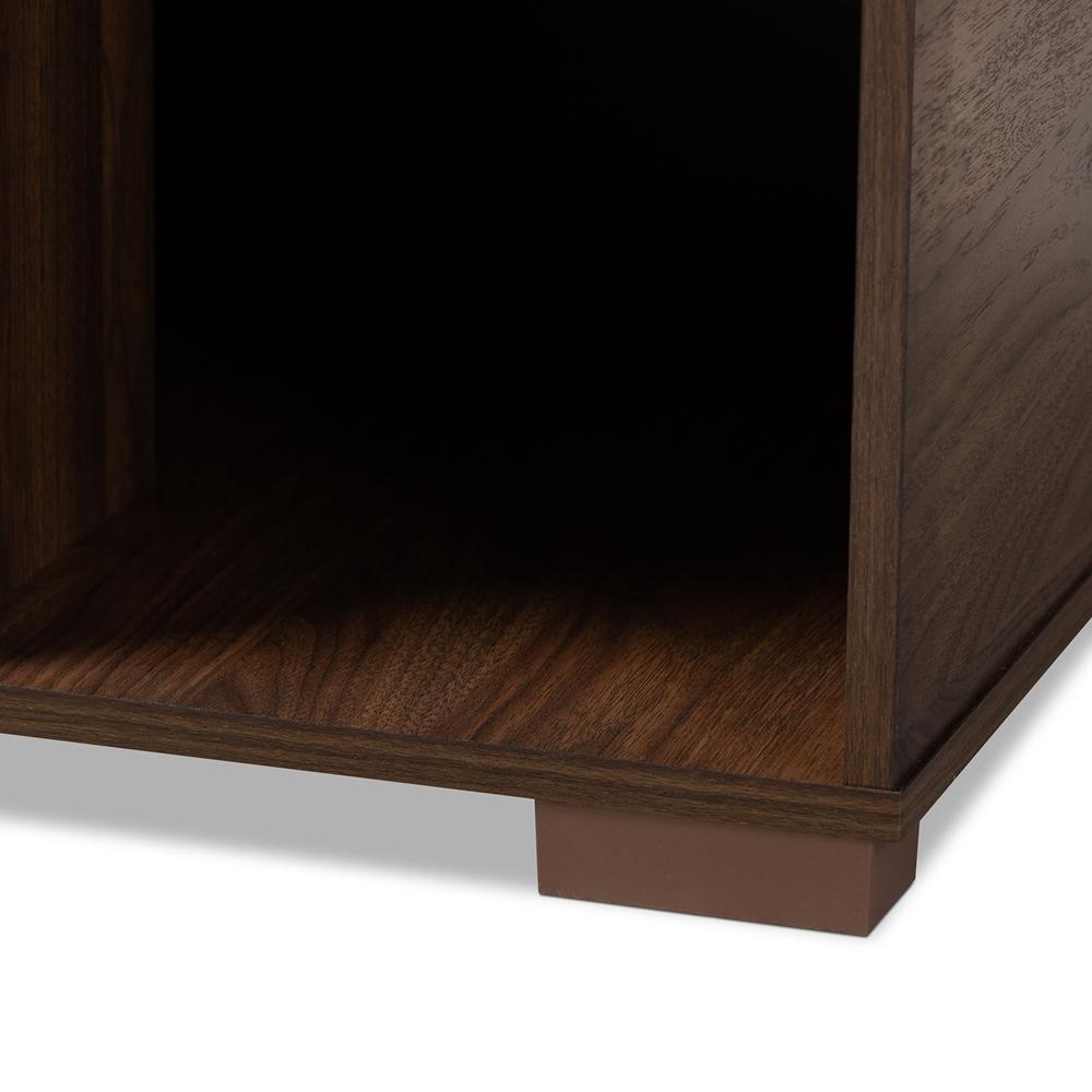 Jasper Modern and Contemporary Walnut Brown Finished 2-Door Wood Cat Litter Box Cover House FredCo