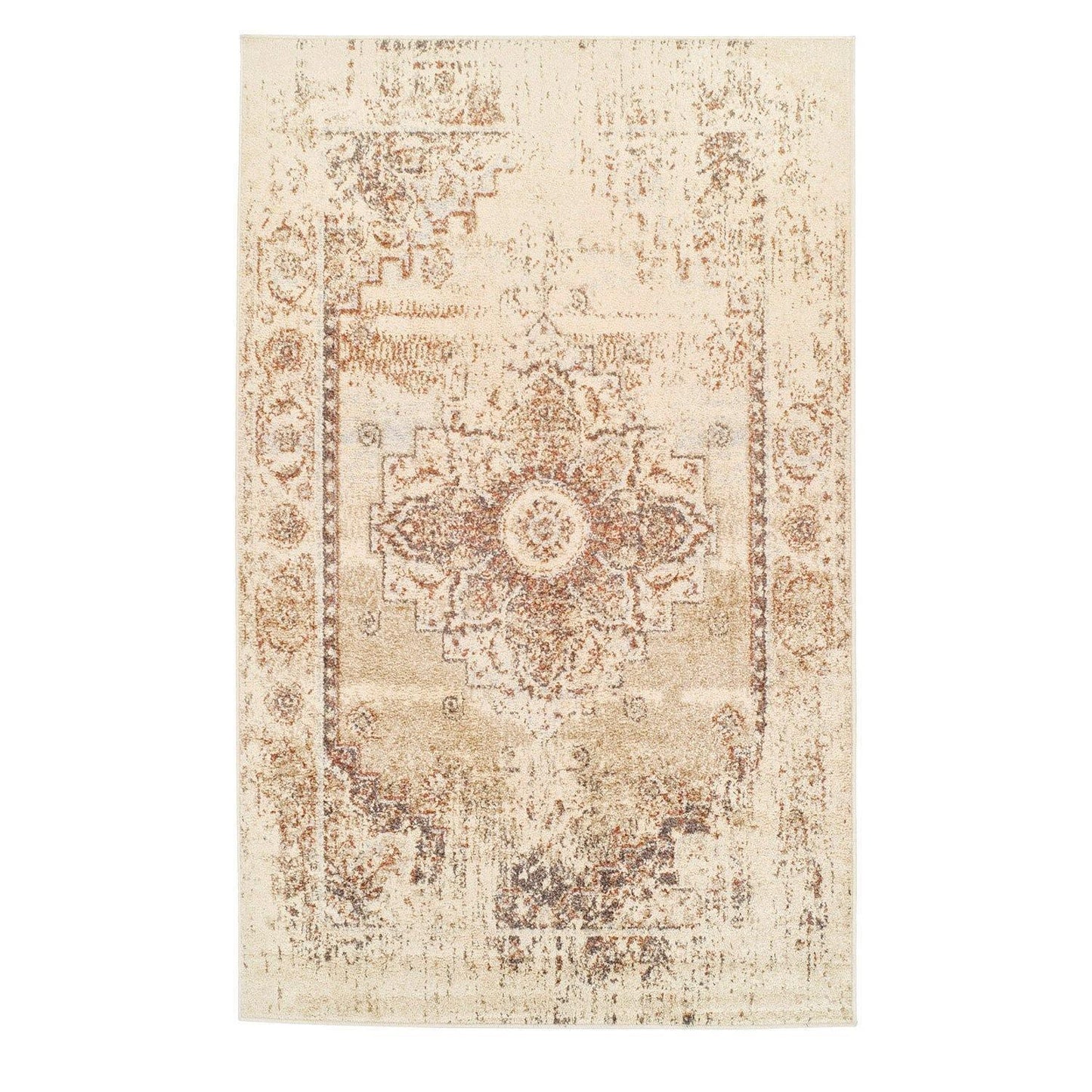 Jaxon Contemporary Medallion Distressed Rug FredCo
