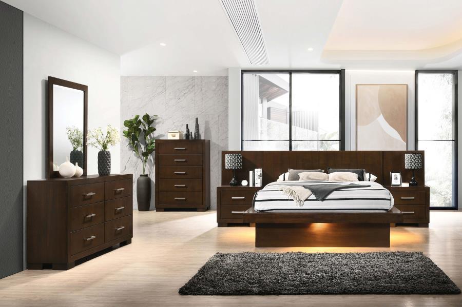 Jessica Minimalistic Platform Bedroom Set Coaster California King, 4 Piece FredCo
