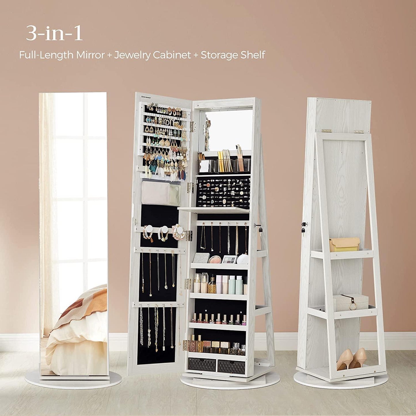 Jewelry Organizers Cabinet with Mirror FredCo