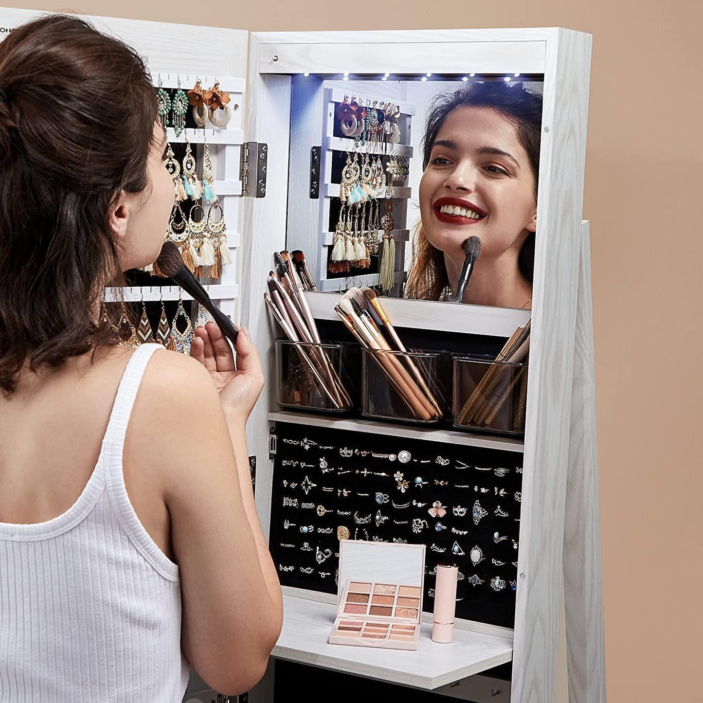 Jewelry Organizers Cabinet with Mirror FredCo