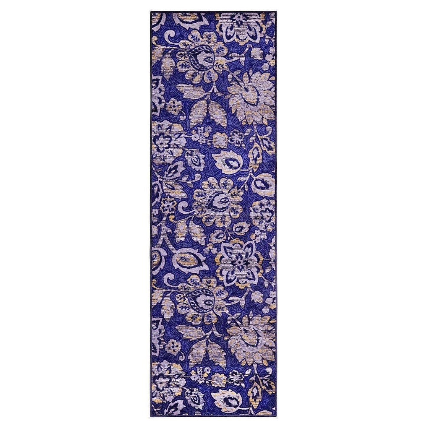 Jezabel Non-Slip Foldable Oversized Floral Motifs Rug FredCo