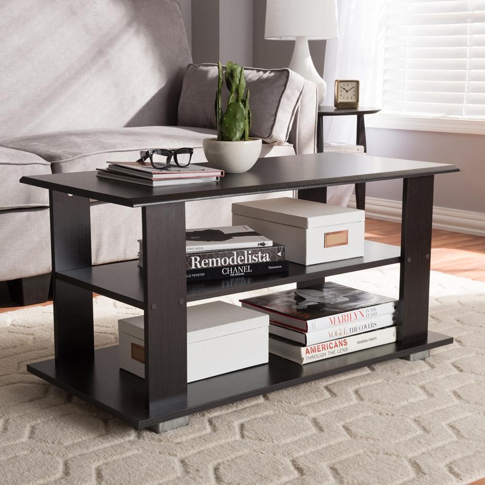 Joliette Modern and Contemporary Wenge Brown Finished Coffee Table FredCo