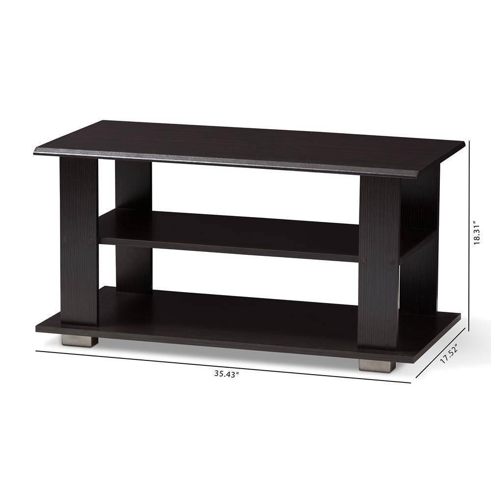 Joliette Modern and Contemporary Wenge Brown Finished Coffee Table FredCo