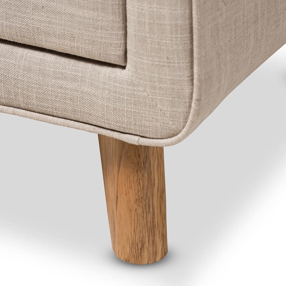 Jonesy Mid-Century Beige Linen Upholstered 6-Drawer Dresser FredCo