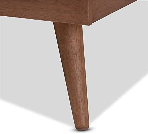 Karine Mid-Century Wood Full Platform Bed in Walnut Brown FredCo