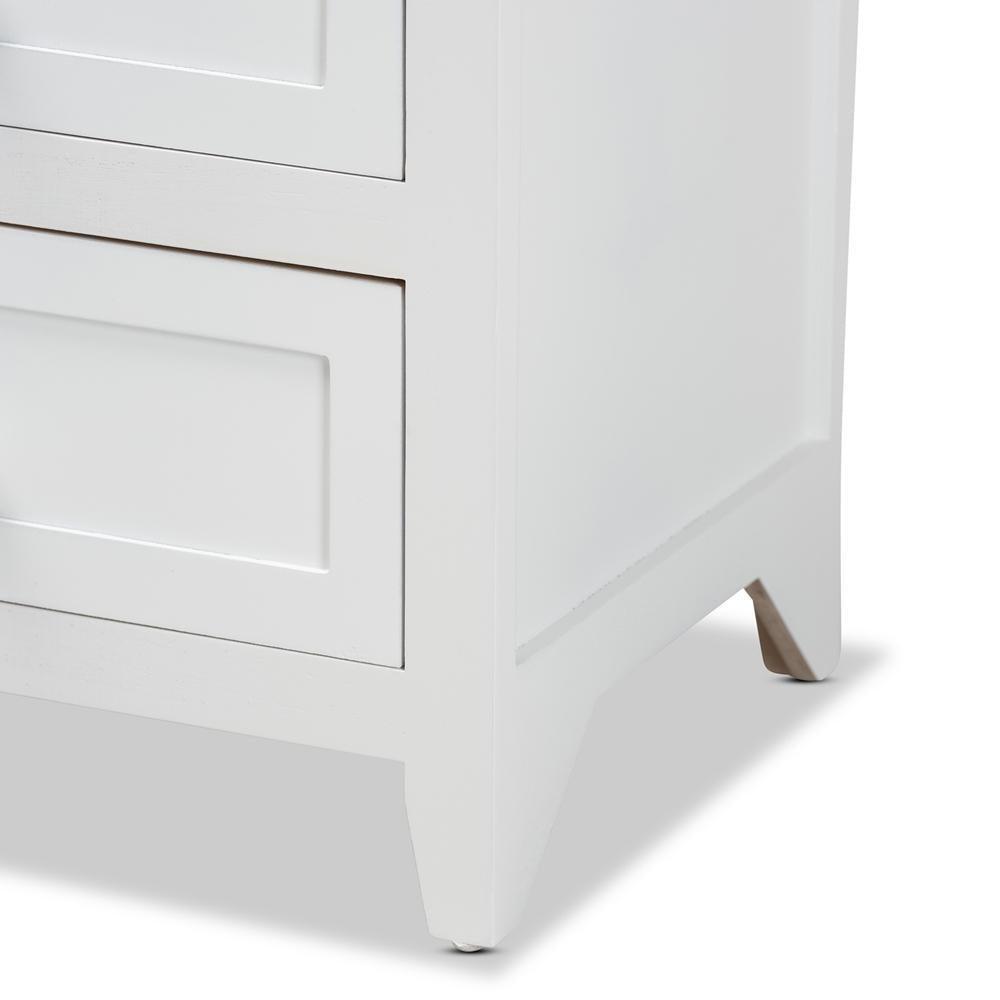 Karsen Modern and Contemporary White Finished Wood 2-Drawer Nightstand FredCo