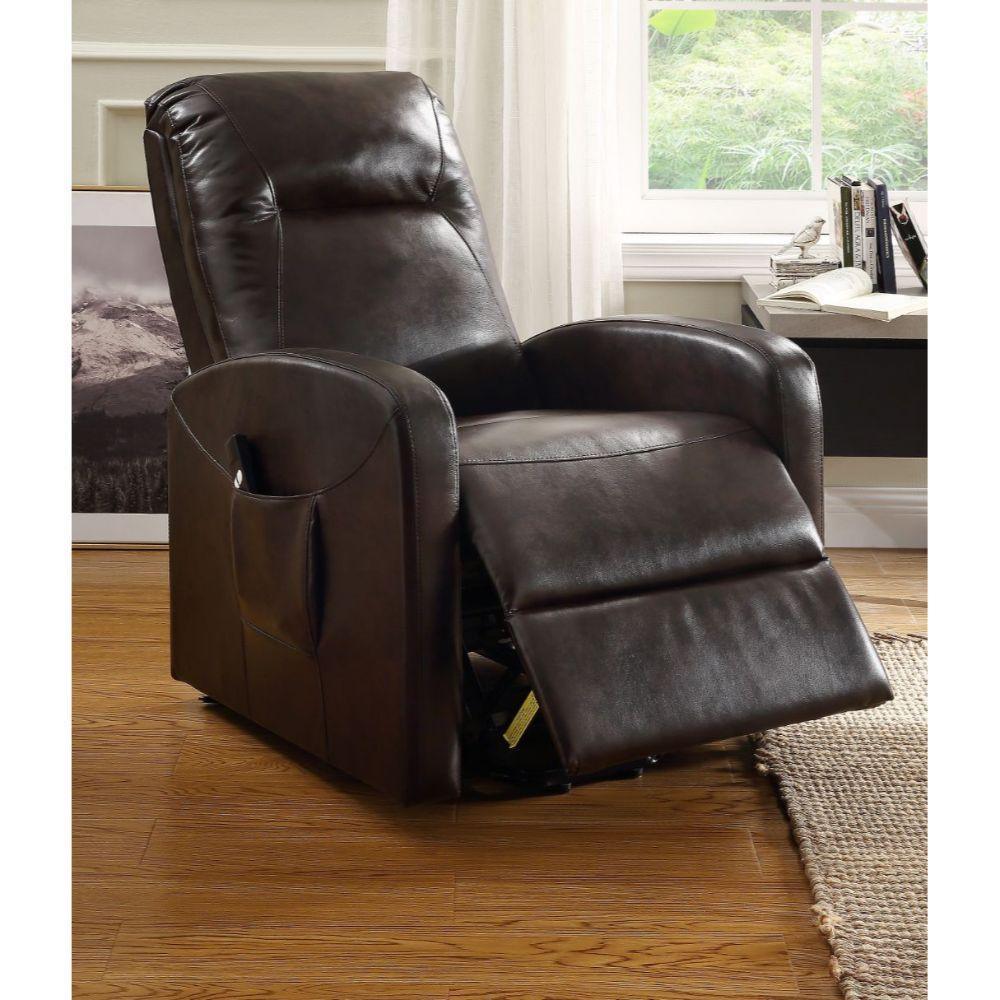Kasia Recliner w/Power Lift Espresso PU FredCo