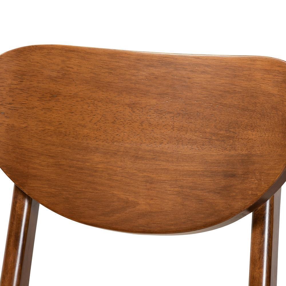Katya Mid-Century Modern Grey Fabric Upholstered and Walnut Brown Finished Wood 2-Piece Counter Stool Set FredCo