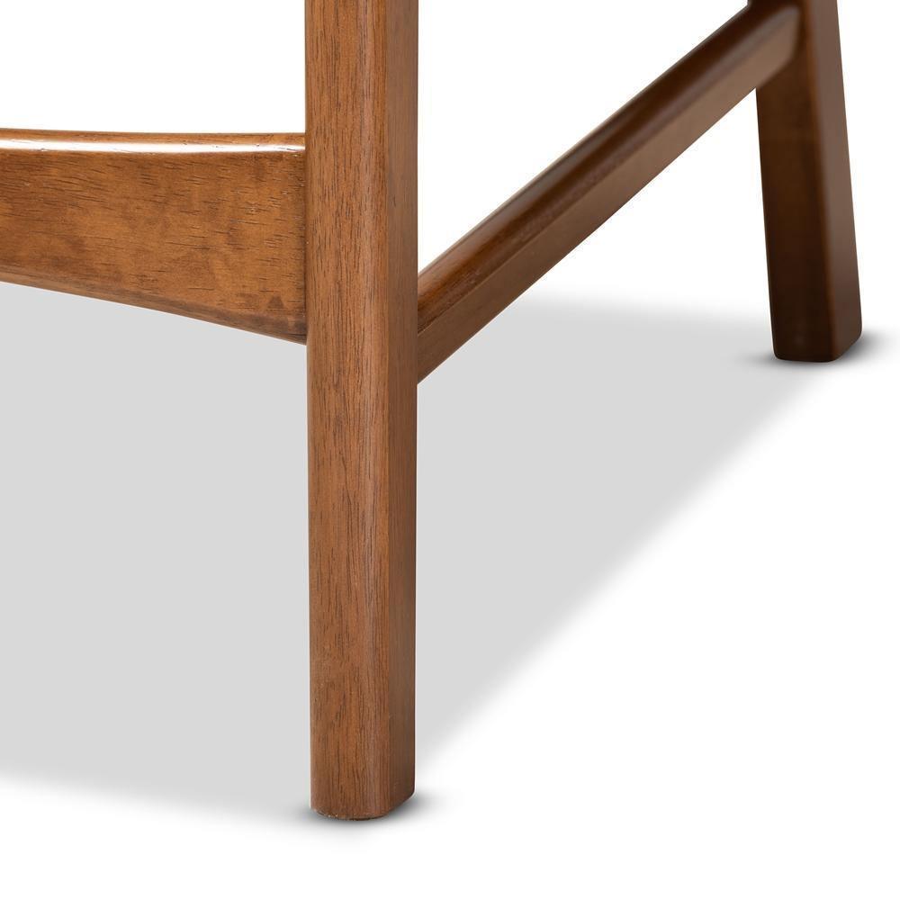 Katya Mid-Century Modern Grey Fabric Upholstered and Walnut Brown Finished Wood 2-Piece Counter Stool Set FredCo