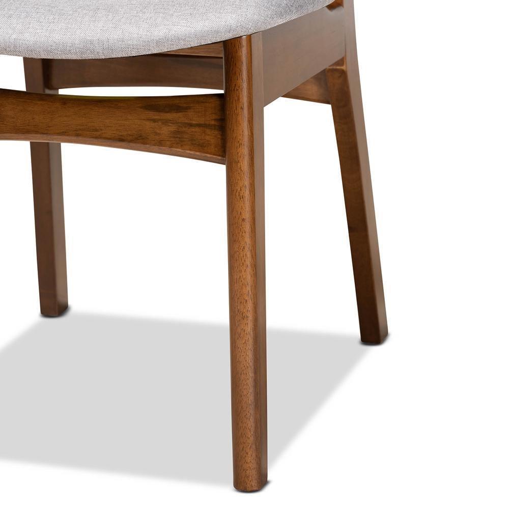 Katya Mid-Century Modern Grey Fabric Upholstered and Walnut Brown Finished Wood 5-Piece Dining Set FredCo