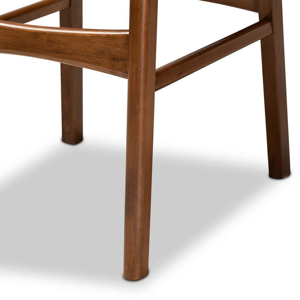 Katya Mid-Century Modern Walnut Brown Finished Wood 2-Piece Bar Stool Set FredCo