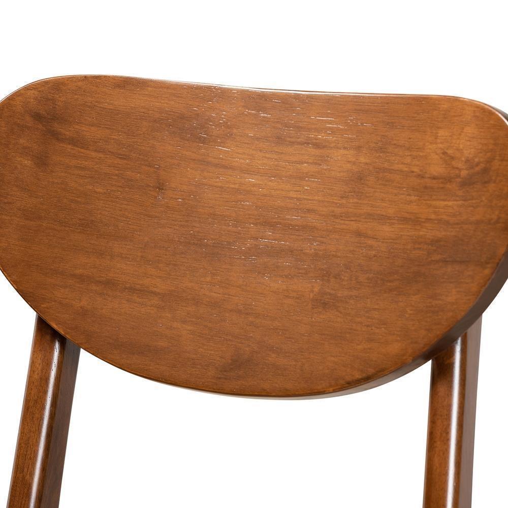 Katya Mid-Century Modern Walnut Brown Finished Wood 2-Piece Counter Stool Set FredCo