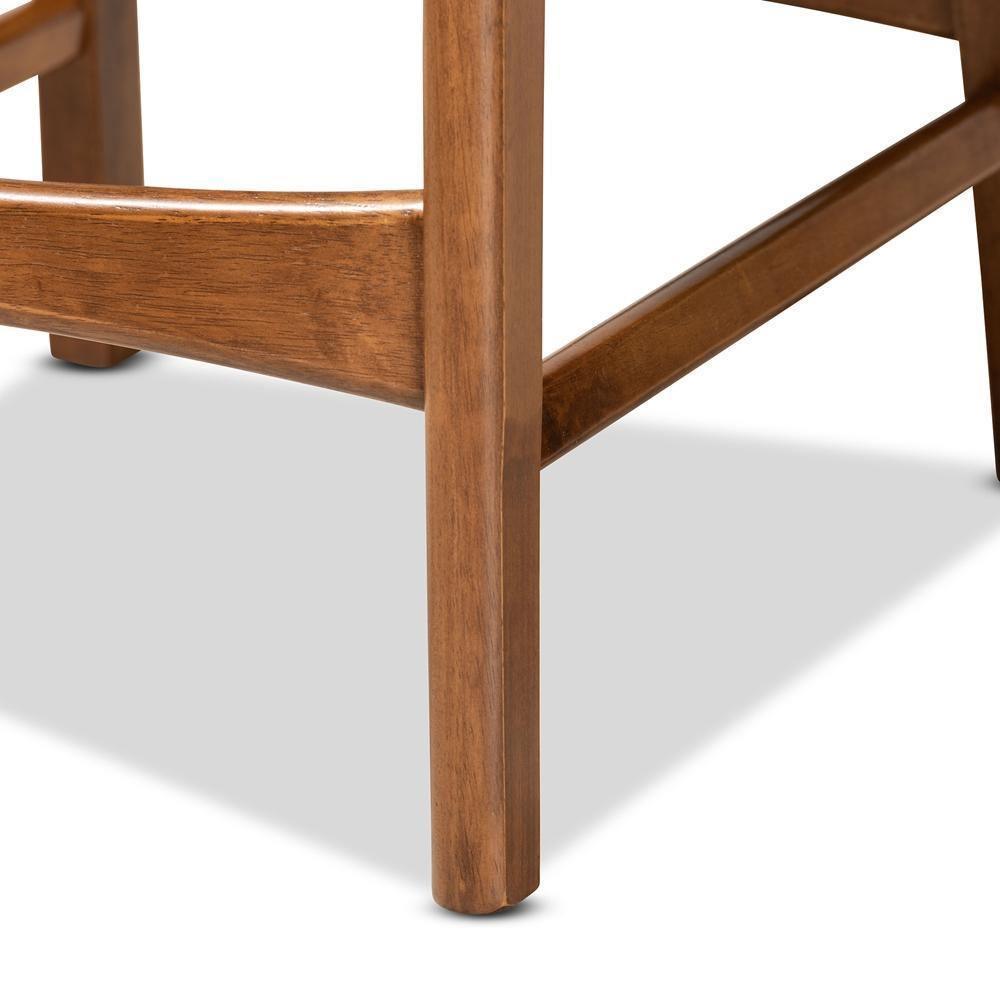 Katya Mid-Century Modern Walnut Brown Finished Wood 2-Piece Counter Stool Set FredCo