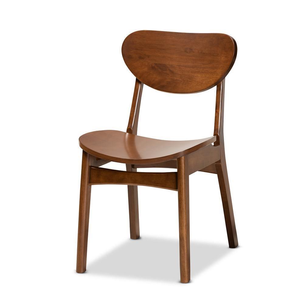 Katya Mid-Century Modern Walnut Brown Finished Wood 5-Piece Dining Set FredCo