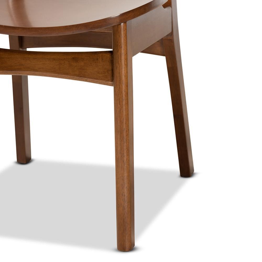 Katya Mid-Century Modern Walnut Brown Finished Wood 5-Piece Dining Set FredCo