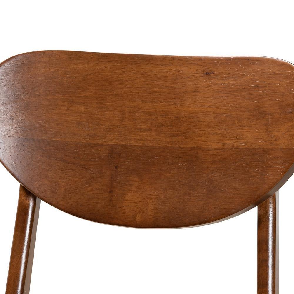 Katya Mid-Century Modern Walnut Brown Finished Wood 5-Piece Dining Set FredCo