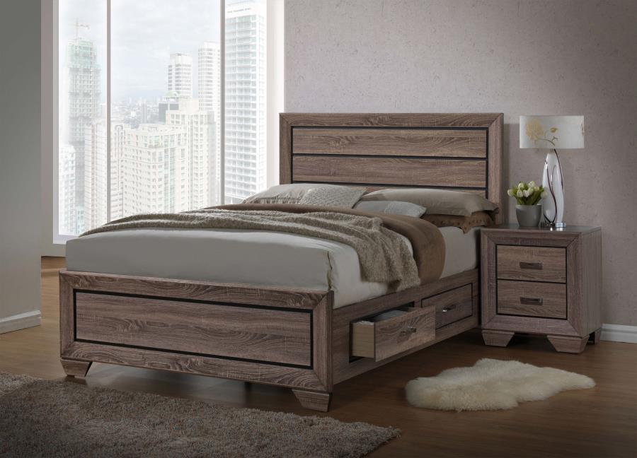Kauffman Storage Bedroom Set with High Straight Headboard Coaster Queen, 4 Piece FredCo