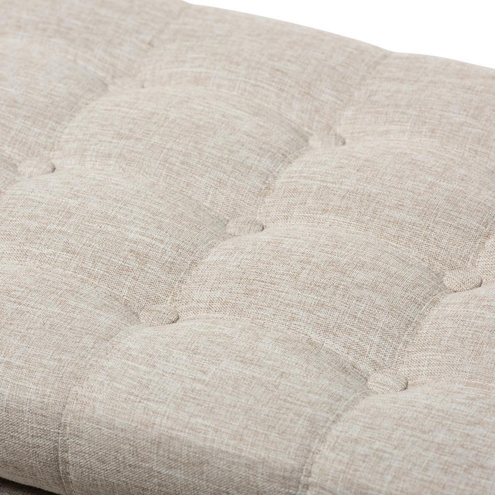 Kaylee Modern Classic Beige Fabric Upholstered Button-Tufting Storage Ottoman Bench FredCo