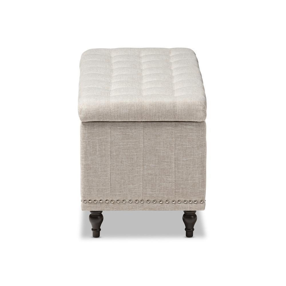 Kaylee Modern Classic Beige Fabric Upholstered Button-Tufting Storage Ottoman Bench FredCo