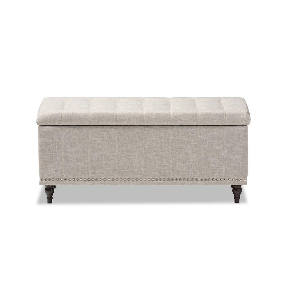 Kaylee Modern Classic Beige Fabric Upholstered Button-Tufting Storage Ottoman Bench FredCo
