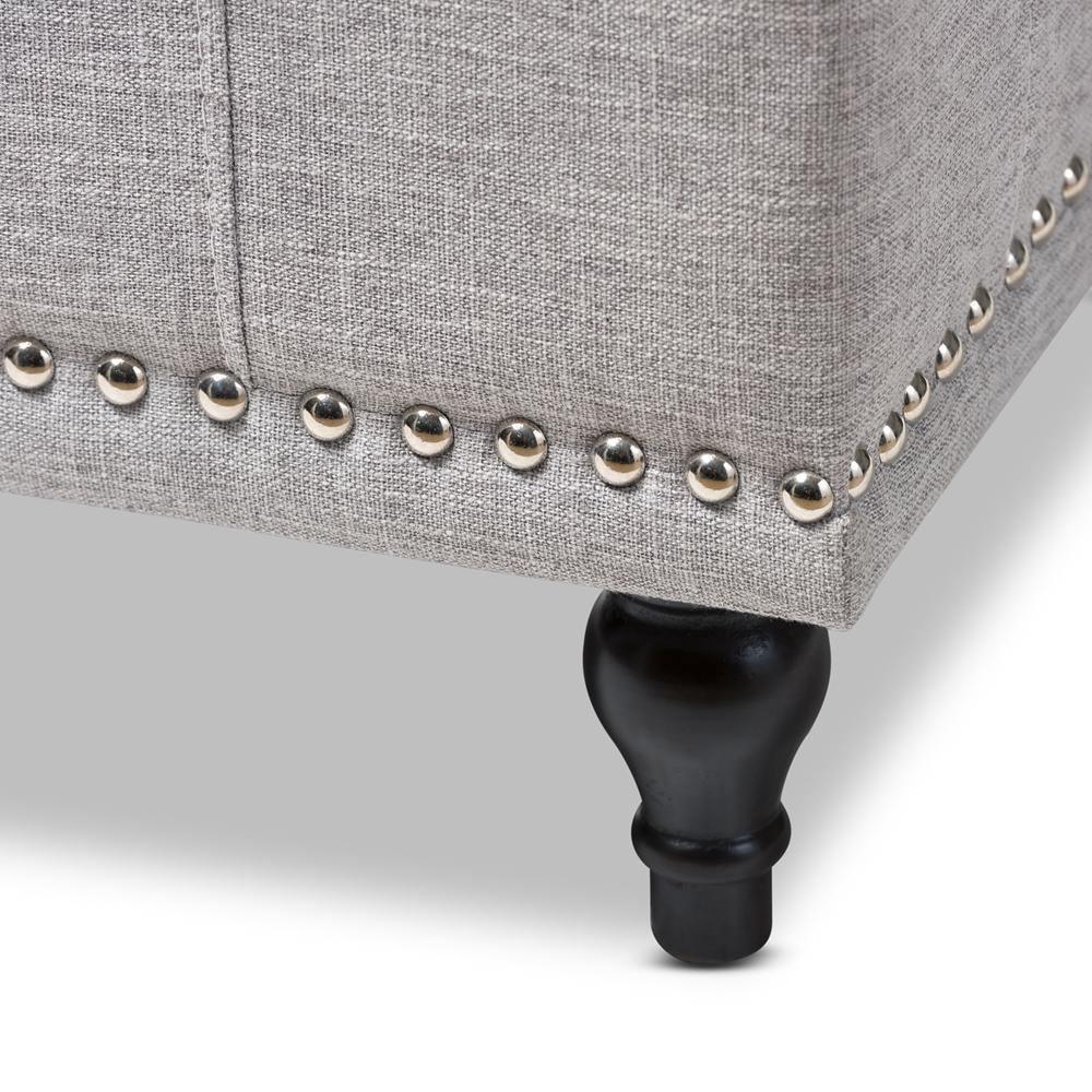 Kaylee Modern Classic Grayish Beige Fabric Upholstered Button-Tufting Storage Ottoman Bench FredCo