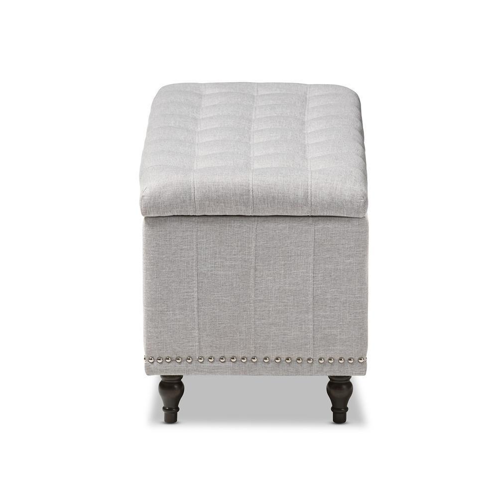 Kaylee Modern Classic Grayish Beige Fabric Upholstered Button-Tufting Storage Ottoman Bench FredCo