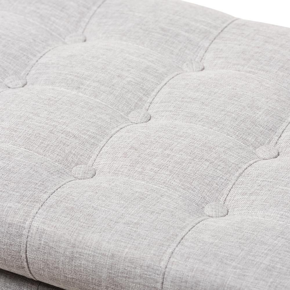 Kaylee Modern Classic Grayish Beige Fabric Upholstered Button-Tufting Storage Ottoman Bench FredCo