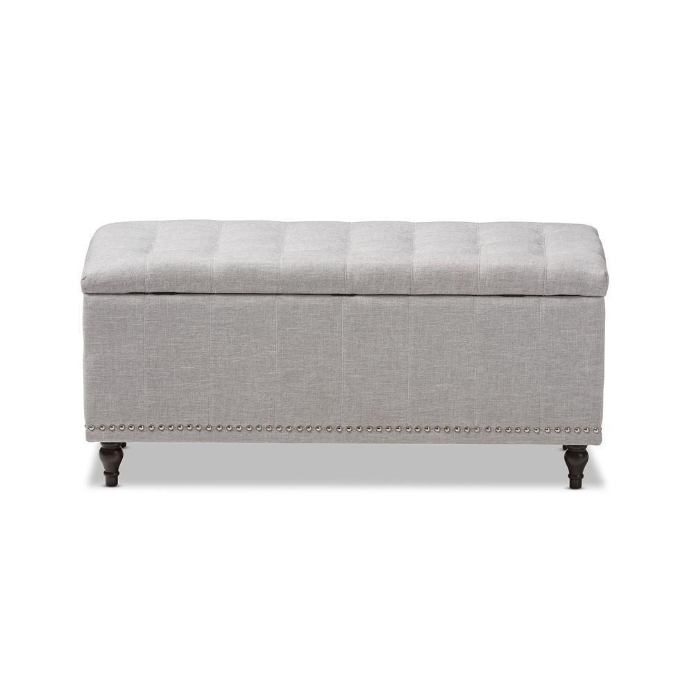 Kaylee Modern Classic Grayish Beige Fabric Upholstered Button-Tufting Storage Ottoman Bench FredCo