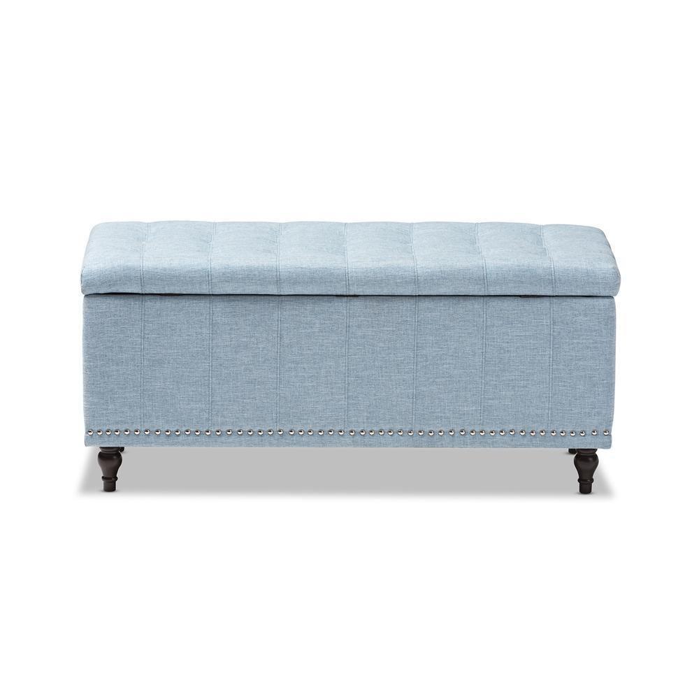 Kaylee Modern Classic Light Blue Fabric Upholstered Button-Tufting Storage Ottoman Bench FredCo