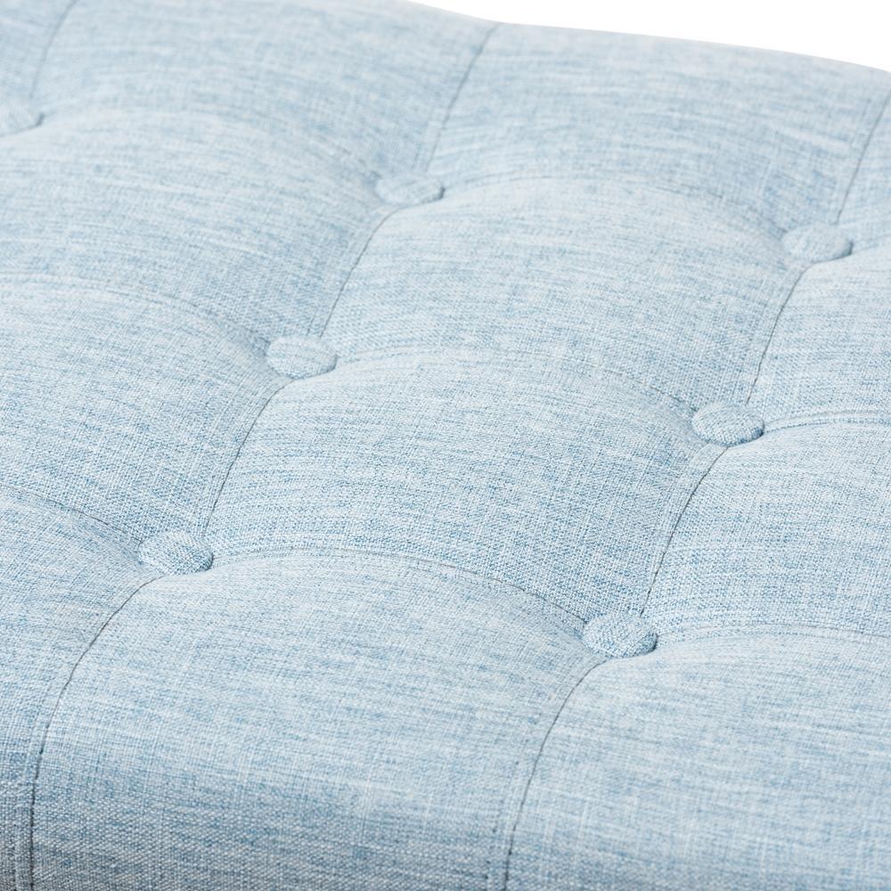 Kaylee Modern Classic Light Blue Fabric Upholstered Button-Tufting Storage Ottoman Bench FredCo