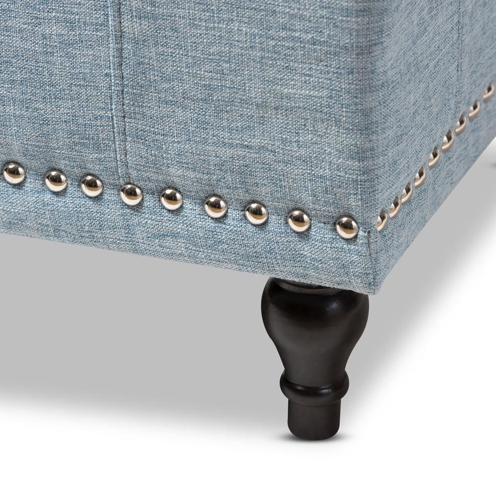 Kaylee Modern Classic Light Blue Fabric Upholstered Button-Tufting Storage Ottoman Bench FredCo
