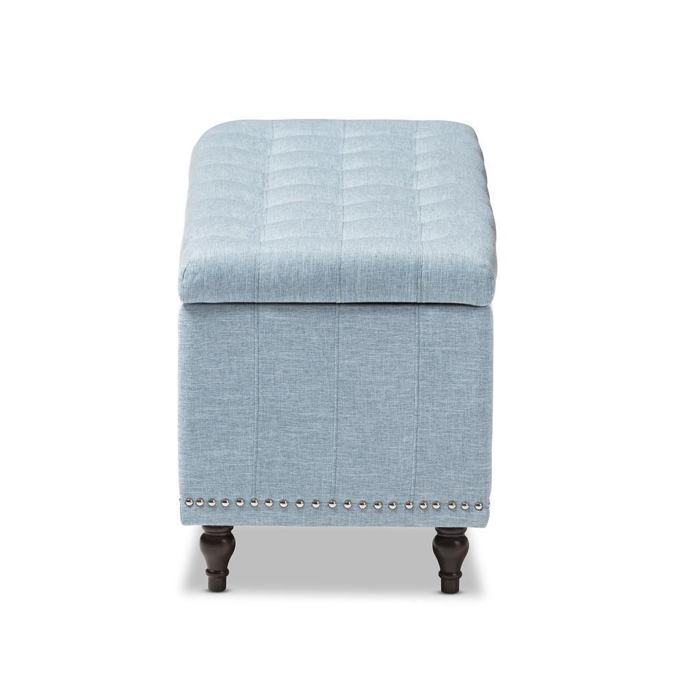 Kaylee Modern Classic Light Blue Fabric Upholstered Button-Tufting Storage Ottoman Bench FredCo
