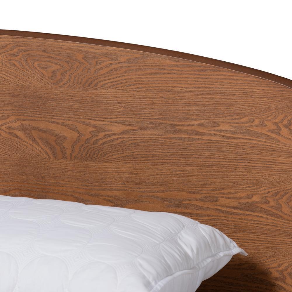 Keagan Mid-Century Modern Transitional Walnut Brown Finished Wood Queen Size Platform Bed FredCo