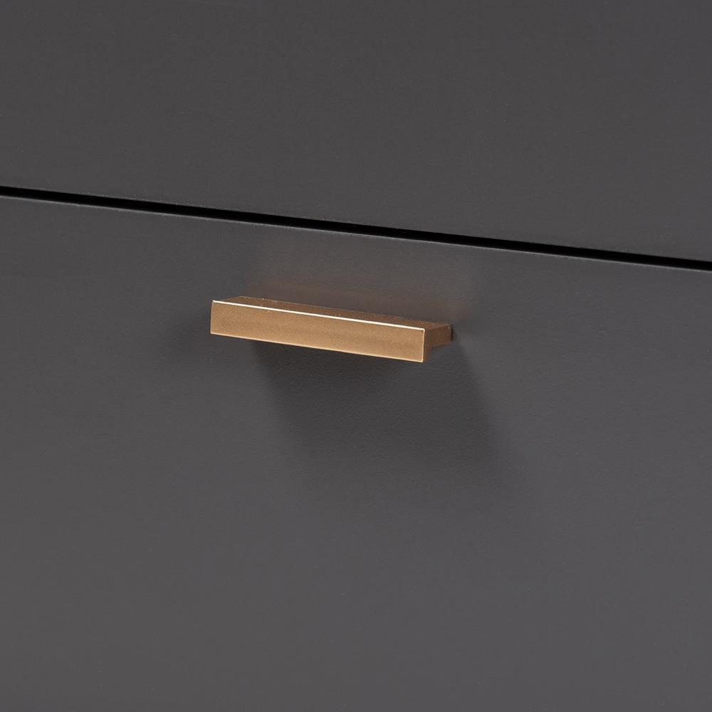 Kelson Modern and Contemporary Dark Grey and Gold Finished Wood 2-Door Sideboard Buffet FredCo