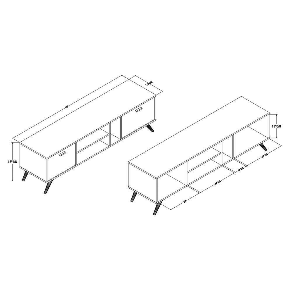 Kelson Modern and Contemporary Dark Grey and Gold Finished Wood TV Stand FredCo