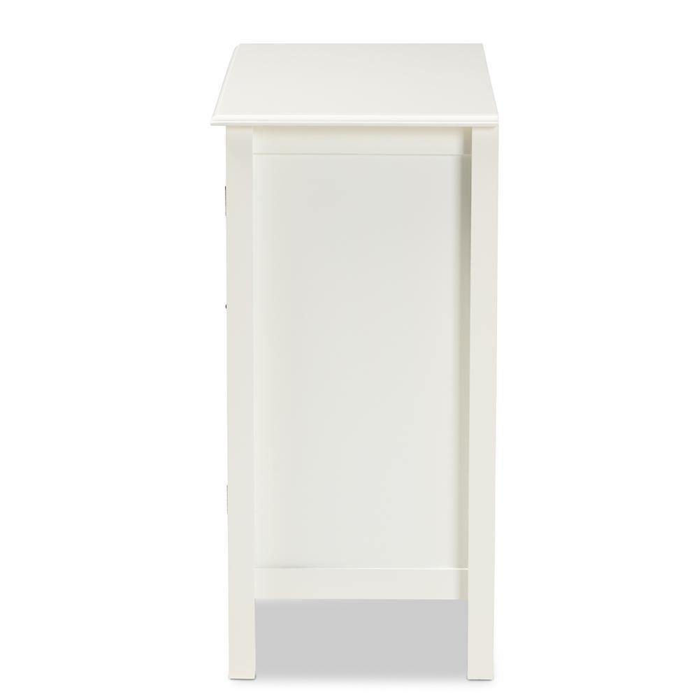Kendall Classic and Traditional White Finished Wood and Glass Kitchen Storage Cabinet FredCo