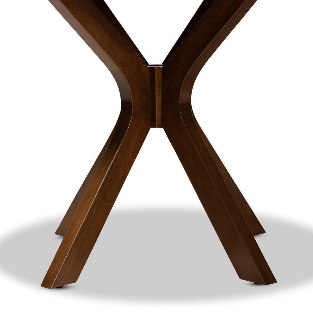 Kenji Modern and Contemporary Walnut Brown Finished 35-Inch-Wide Round Wood Dining Table FredCo