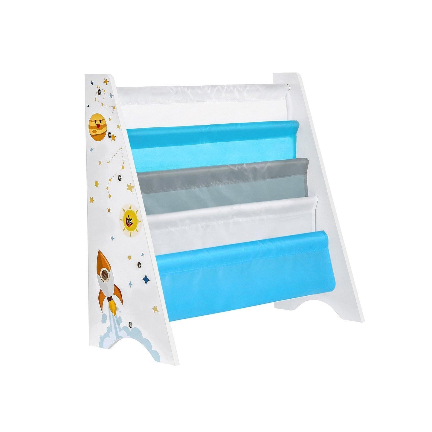Kids’ Book Organizer Blue and Gray FredCo