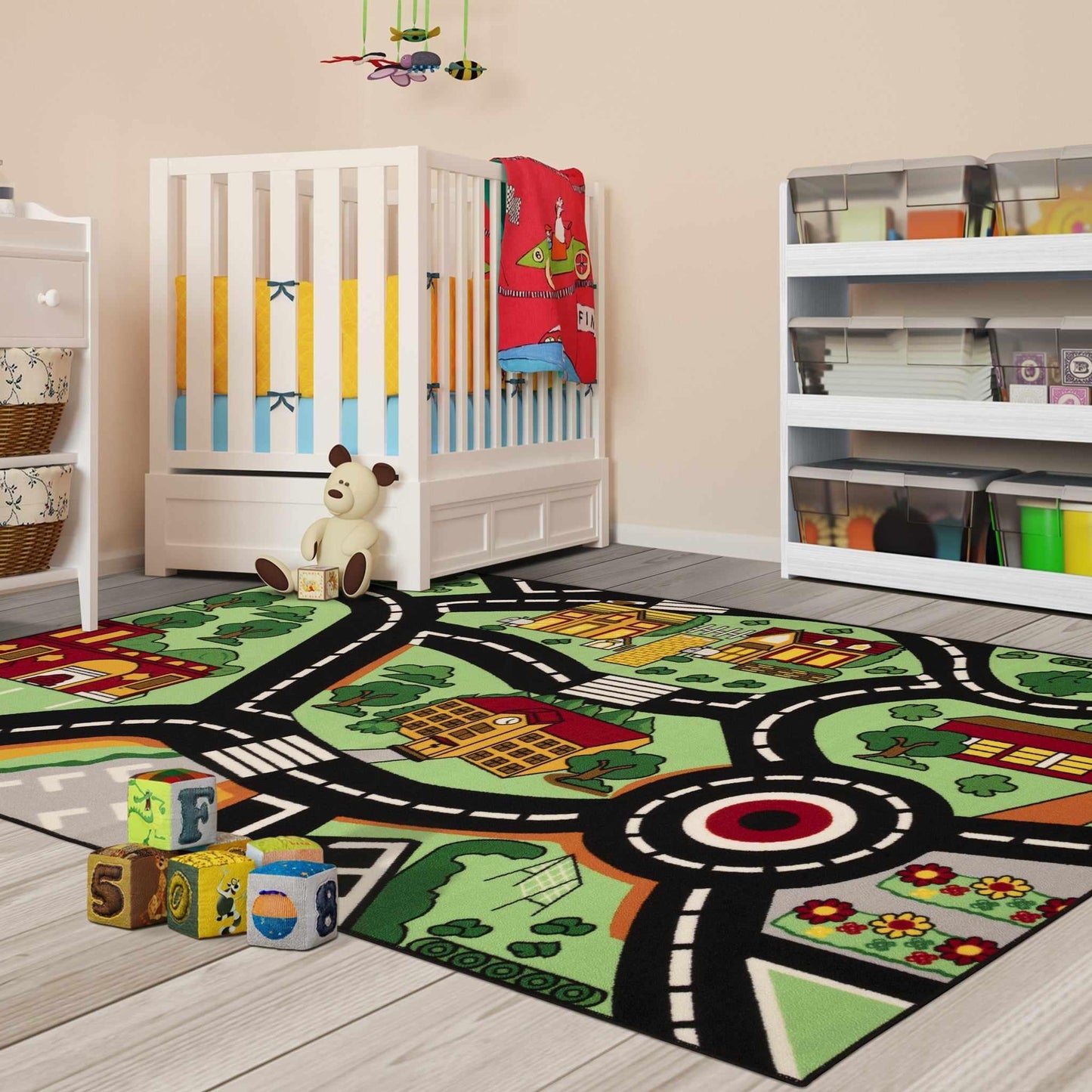 Kids' City Cruising Cars Non-Slip Nylon Foldable Rug FredCo
