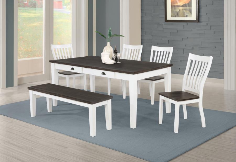 Kingman 6-piece Rectangular Dining Set Espresso and White 109541-S6 Coaster FredCo