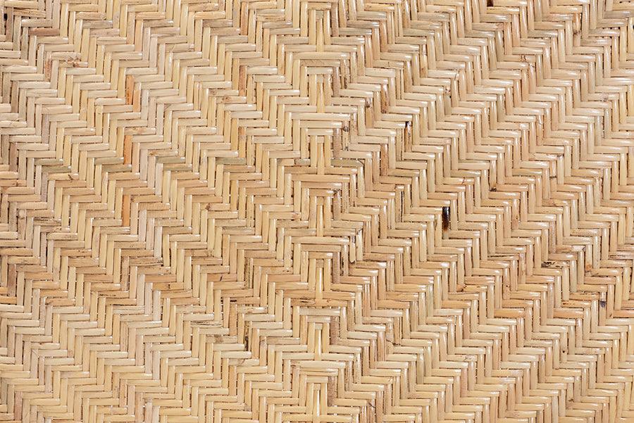 Kobe Mid-Century Modern Natural Brown Finished Wood and Rattan Dining Chair FredCo