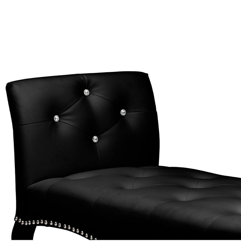Kristy Modern and Contemporary Black Faux Leather Classic Seating Bench FredCo
