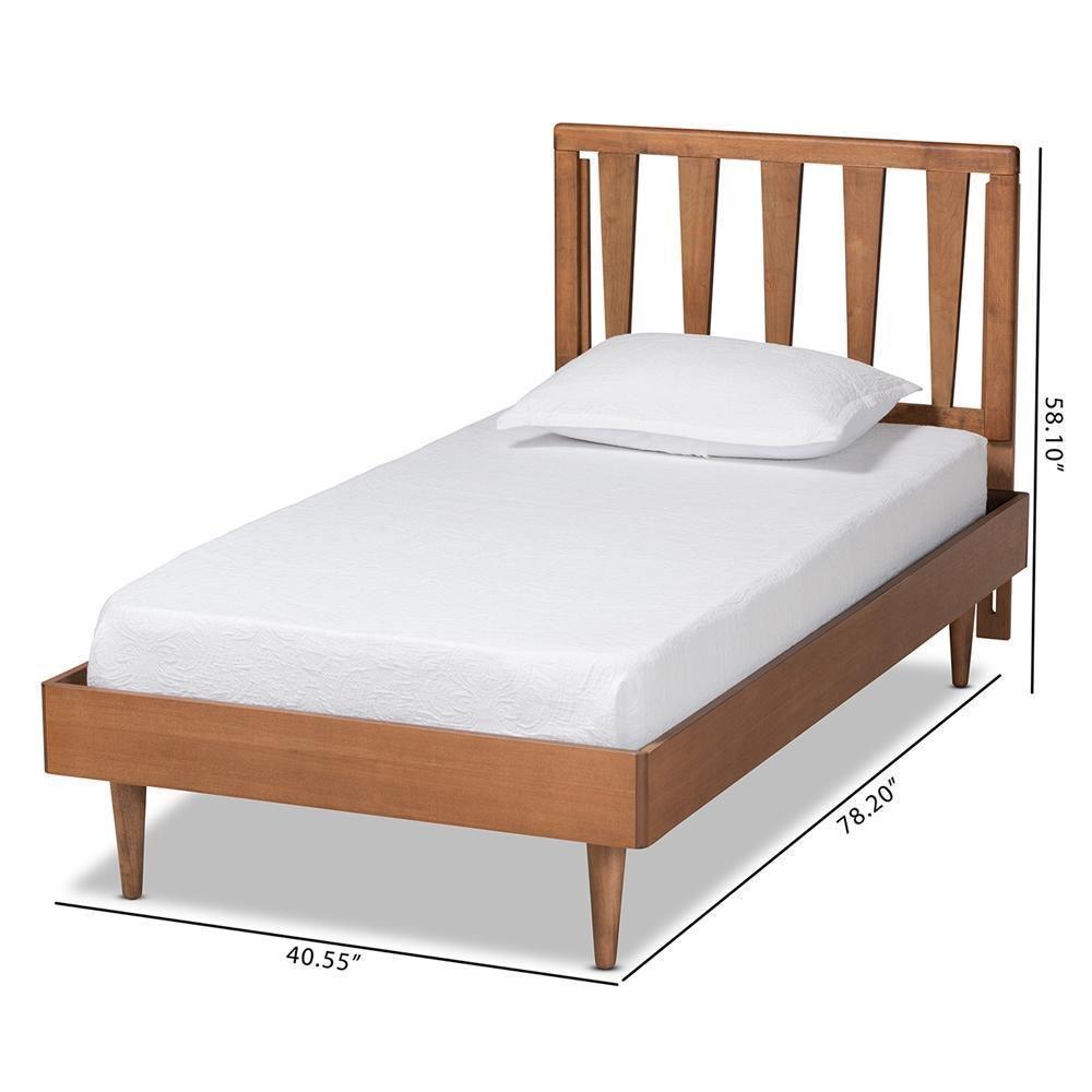 Kuro Modern and Contemporary Walnut Brown Finished Wood Twin Size Platform Bed FredCo
