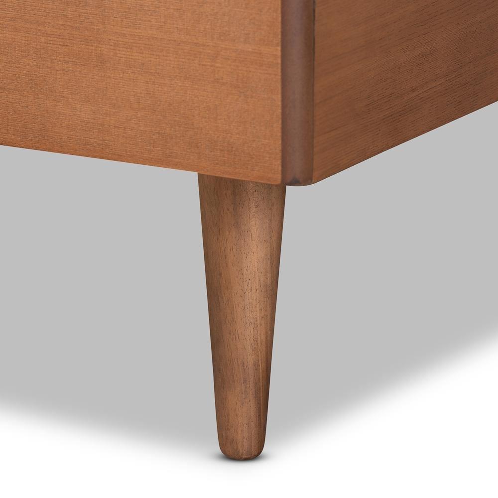 Kuro Modern and Contemporary Walnut Brown Finished Wood Twin Size Platform Bed FredCo
