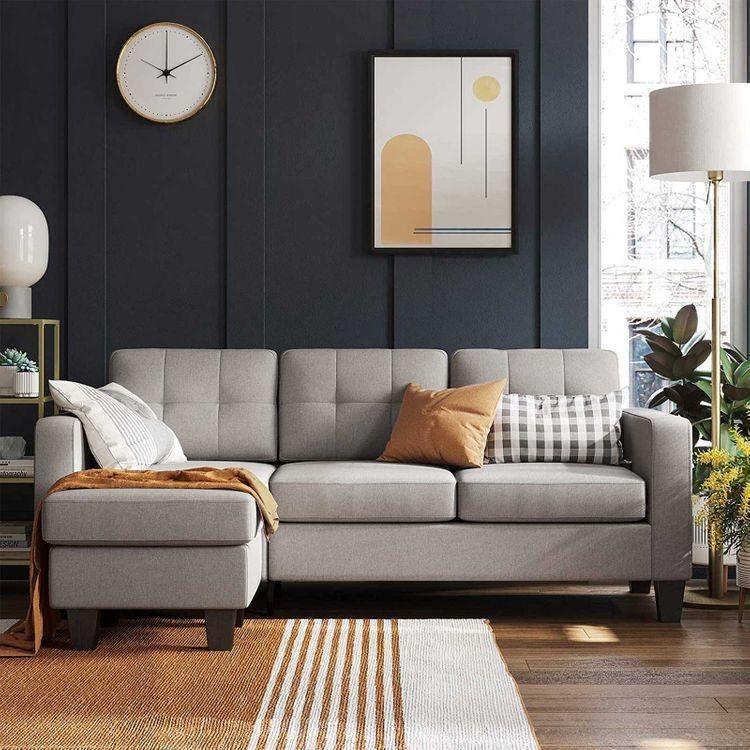 L-Shaped Sectional Sofa with Convertible Chaise FredCo