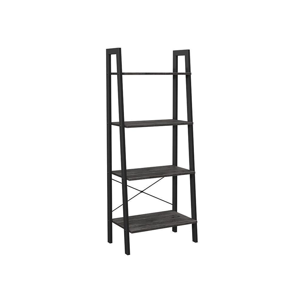 Ladder Shelf Charcoal Gray and Black FredCo