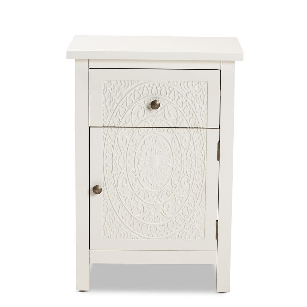 Lambert Classic and Traditional White Finished Wood 1-Drawer Nightstand FredCo